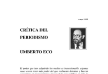 RÍTICA DEL PERIODISMO UMBERTO ECO