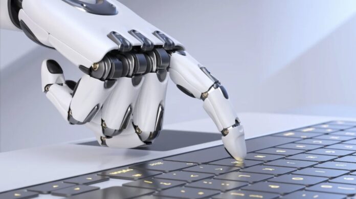 Ilustración editorial sobre libertad de expresión e inteligencia artificial