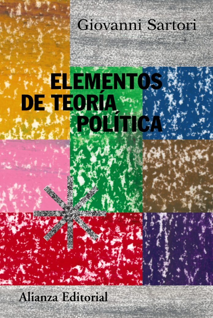 Cubierta multicolor de Elementos de teoría política, de Giovanni Sartori